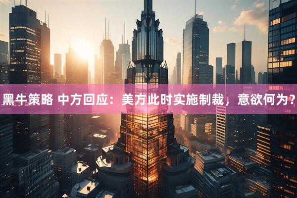 黑牛策略 中方回应：美方此时实施制裁，意欲何为？
